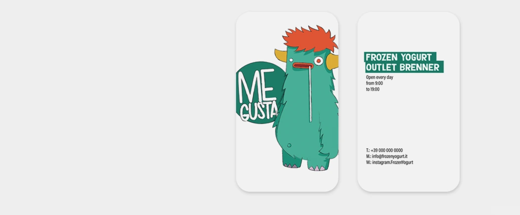 Visitenkarte für die visuelle Identität von Me Gusta