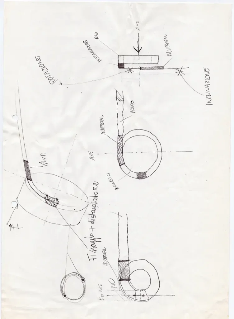 Initial sketches of the 360 concept and steering system